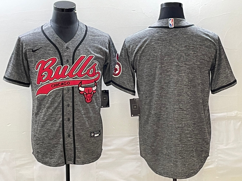 Men Chicago Bulls Blank Grey Nike 2023 NBA Jerseys style1